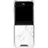 White Marble Galaxy Z Flip6 Clear Case